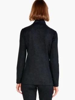 Outlet NIC+ZOE Sueded Foil Blazer Black Onyx