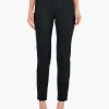 Shop NIC+ZOE Sueded Foil Slim Trouser Black Onyx