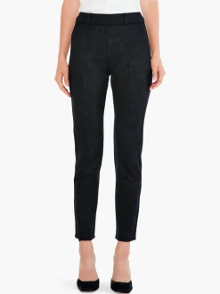 Shop NIC+ZOE Sueded Foil Slim Trouser Black Onyx