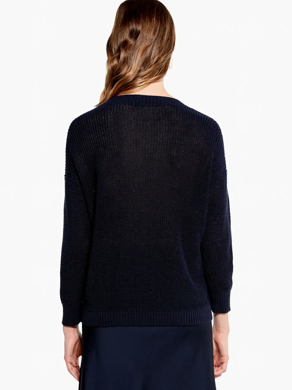 Store NIC+ZOE Summer Split Neck Sweater Dark Indigo