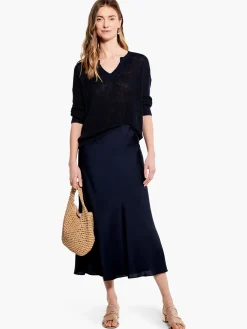 Outlet NIC+ZOE Summer Split Neck Sweater Dark Indigo