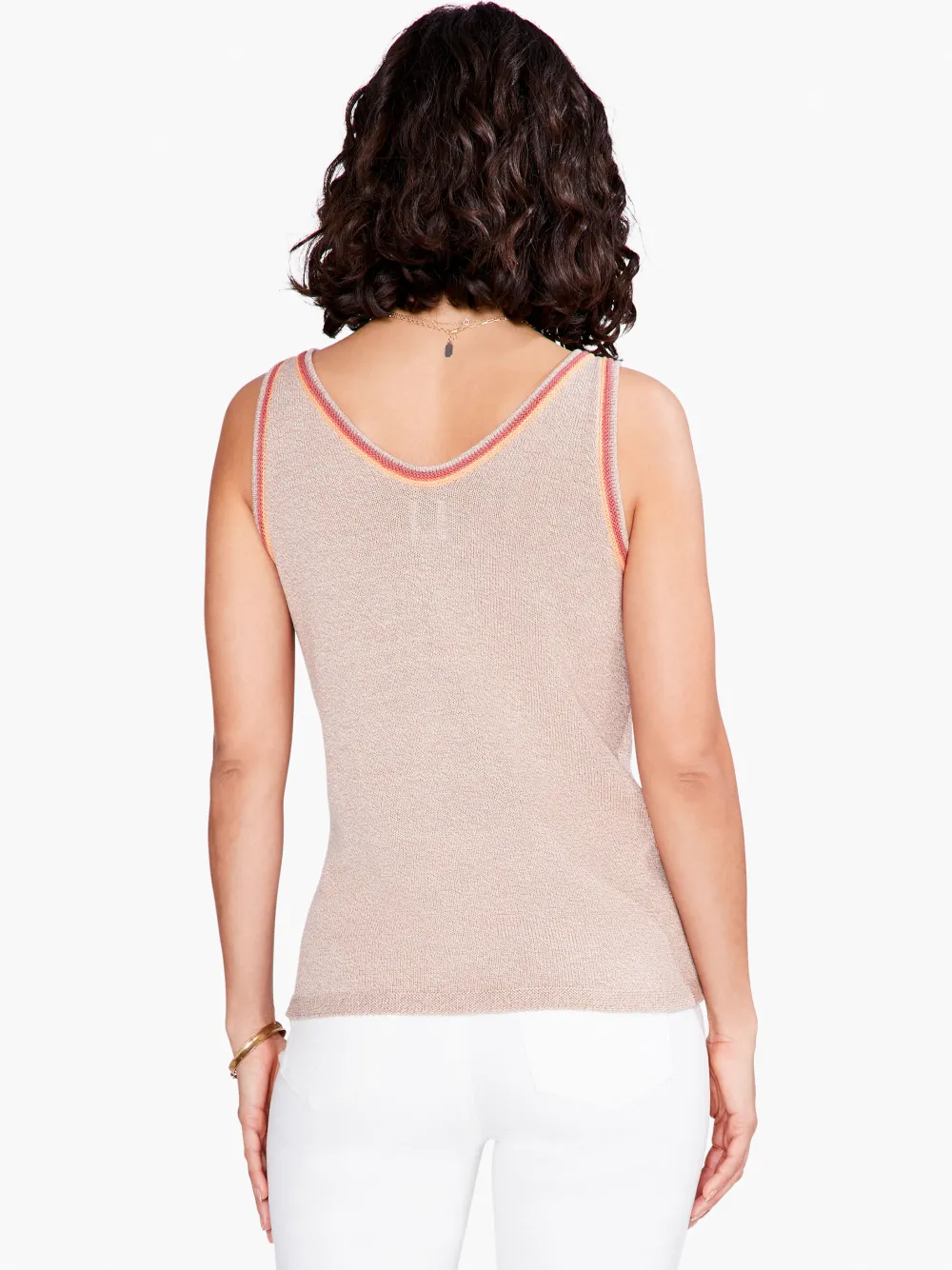 Best NIC+ZOE Sun Ray Crochet Tank Orange Multi