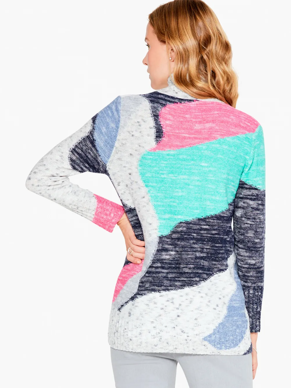 Best NIC+ZOE Sun Turn Mix Sweater Blue Multi