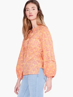 Best NIC+ZOE Swan Rays Top Orange Multi