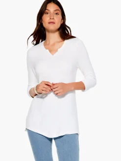 Cheap NIC+ZOE Textured Drape Top Paper White