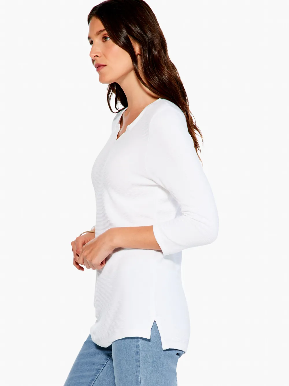 Store NIC+ZOE Textured Drape Top Paper White