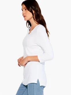 Cheap NIC+ZOE Textured Drape Top Paper White