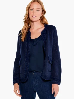 Cheap NIC+ZOE Trimmings Knit Jacket Dark Indigo