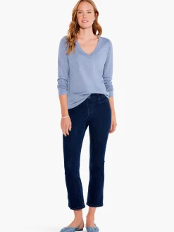 New NIC+ZOE V Neck Long Sleeve Shimmer Sweater Tee Provence