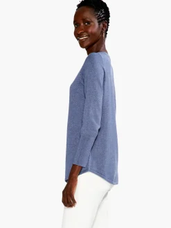 Fashion NIC+ZOE Vital Boatneck Sweater Harbor Blue