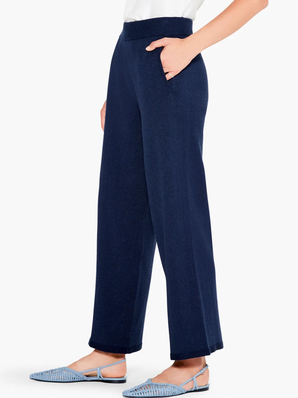 Outlet NIC+ZOE Vital Knit Wide-Leg Pant Dark Indigo