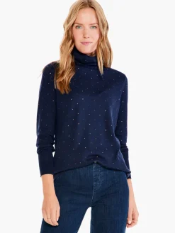 Clearance NIC+ZOE Vital Twinkle Sweater Dark Indigo