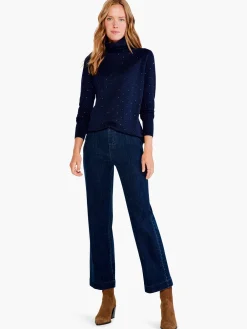Clearance NIC+ZOE Vital Twinkle Sweater Dark Indigo