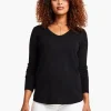 Clearance NIC+ZOE Vital V Neck Sweater Black Onyx