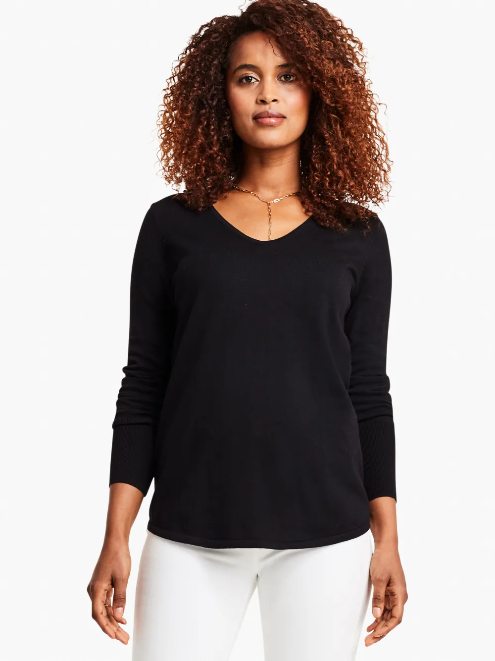Online NIC+ZOE Vital V Neck Sweater Black Onyx