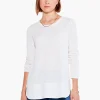 Shop NIC+ZOE Waffle Vital Crew Neck Sweater Cream