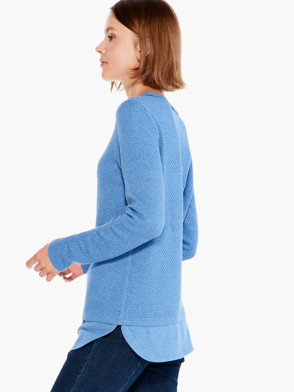 Online NIC+ZOE Waffle Vital Crew Neck Sweater Bayside