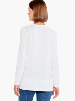 Flash Sale NIC+ZOE Waffle Vital Crew Neck Sweater Cream
