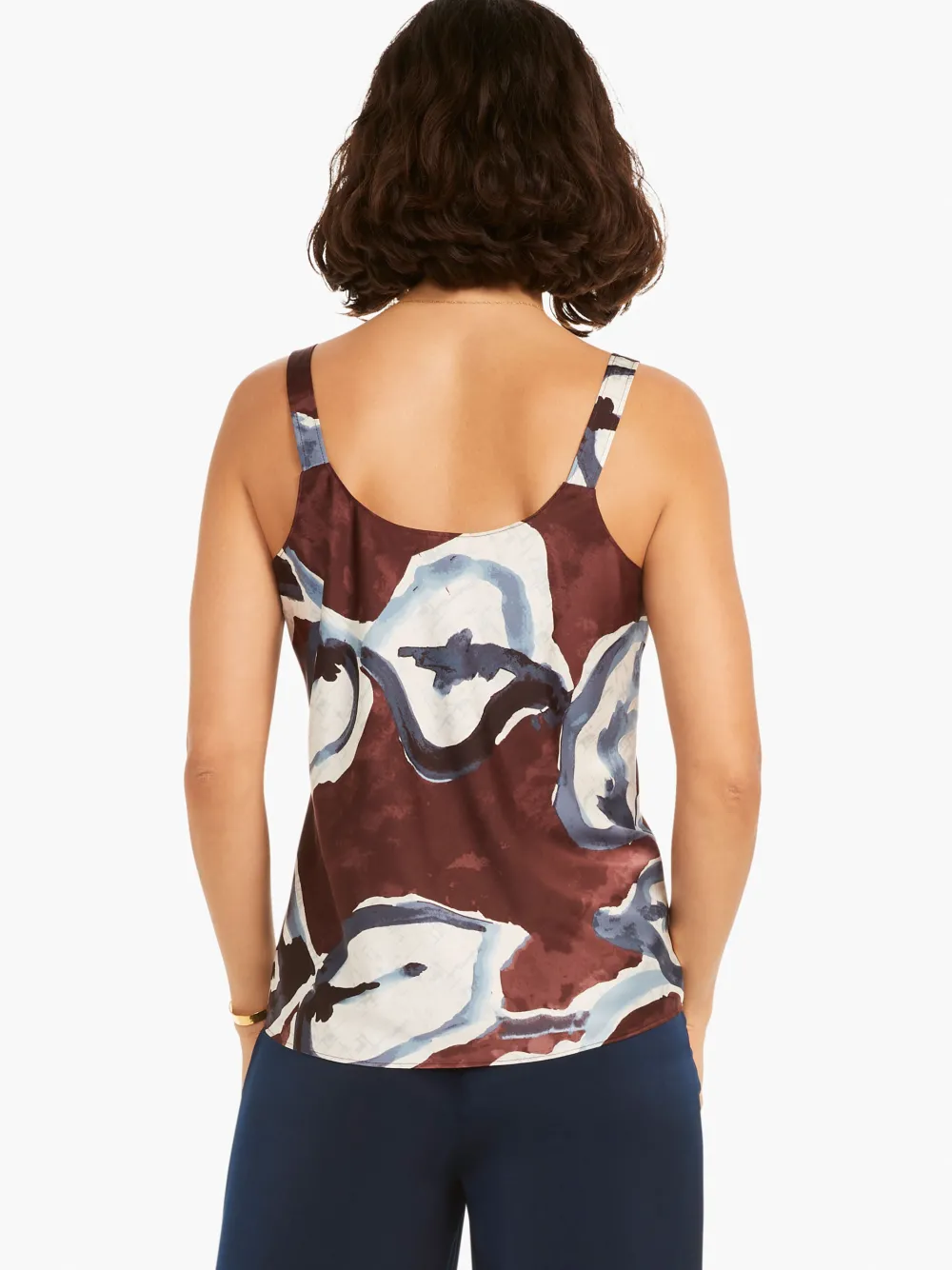 Sale NIC+ZOE Watercolor Vines Tank Brown Multi