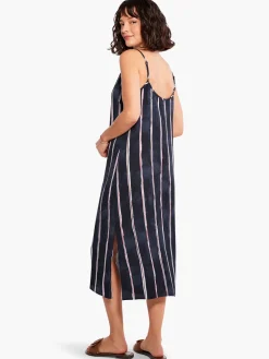 Fashion NIC+ZOE Wavy Lines Slip Dress Indigo Multi