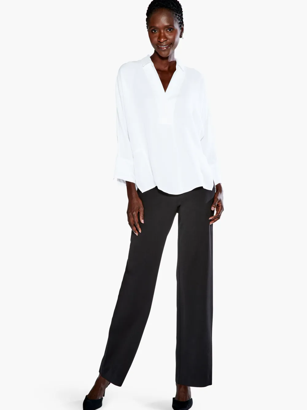 Discount NIC+ZOE Work It Wide-Leg Trouser Black Onyx